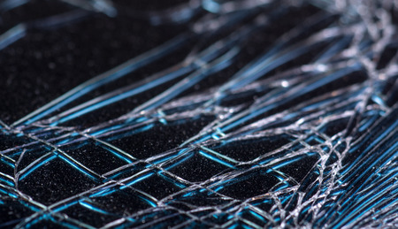 Broken glass of smartphone - shallow depth of fieldの写真素材