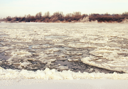River Vistula near Kazimierz Poland - vintage effectの写真素材