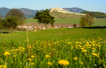 Beautiful view of landscape of the Slovak Spis castleのeditorial素材