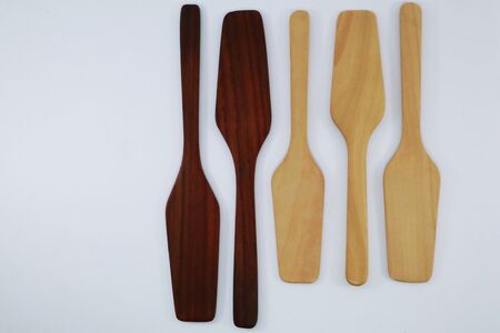 Wooden spatula for use in the kitchen And cooking from Thailandの写真素材