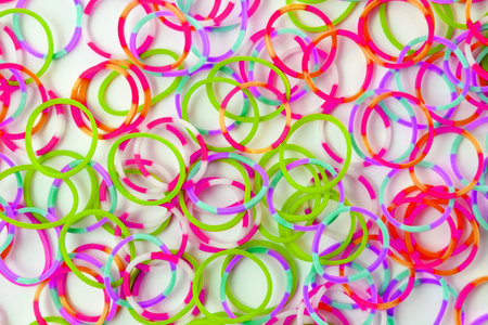 texture multi color rubber bandの写真素材