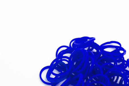 Color rubber band isolated white background