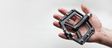 panorama mountain bike pedals on an isolated white background