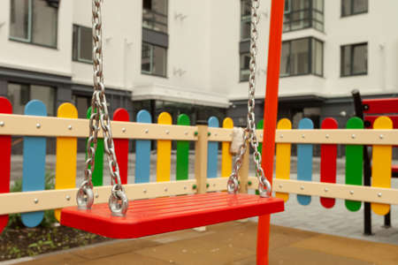 beautiful playground in the residential buildingの写真素材