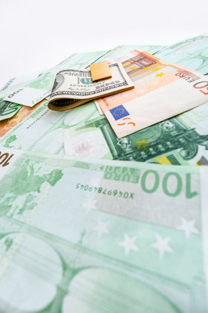 Money clip with dollar billsの写真素材