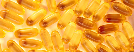 fish oil omega 3 panorama texture