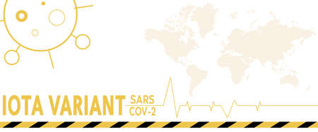 SARS-CoV-2 Iota variant vaccination. flat style, concept of vaccination, injectionの写真素材