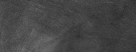 panorama texture of black sheepskin cow leather processed