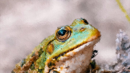 frog Pastel Canvas Oil Painting