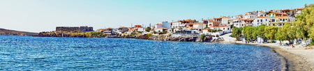 beach and waterfront Sigri, Lesvos, Lesbos, Greeceのeditorial素材