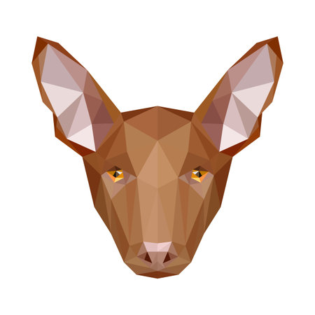 Symmetrical vector illustration of pharaoh dog. Made in low poly triangular style.のイラスト素材