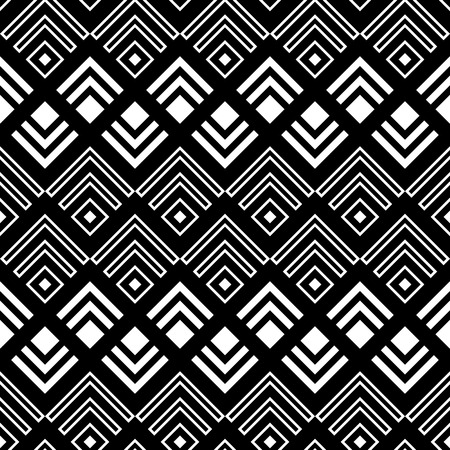Seamless geometrical pattern. Aztec motives.  Black background.のイラスト素材