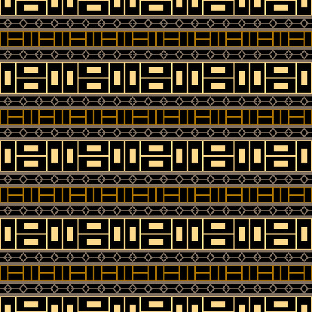 Seamless boho style ethnic pattern in brown shades. Tribal aztec elements. Abstract vector illustration.のイラスト素材