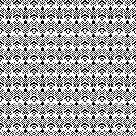 Boho style seamless pattern with tribal aztec motives. Black and white.の写真素材