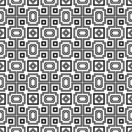 Abstract ethnic aztec seamles pattern. Boho design. Black and white.のイラスト素材