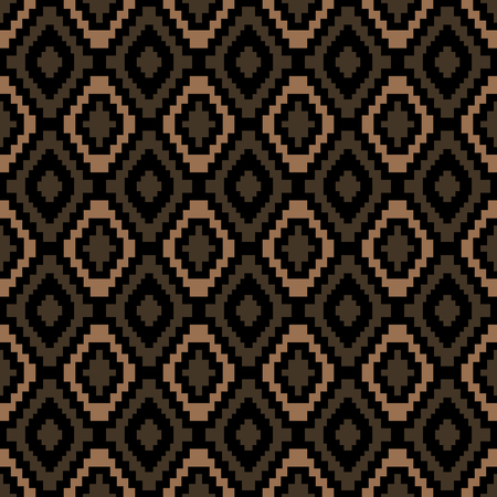 Seamless pattern with ethnic aztec elements. Boho chic design. Vector illustration.のイラスト素材