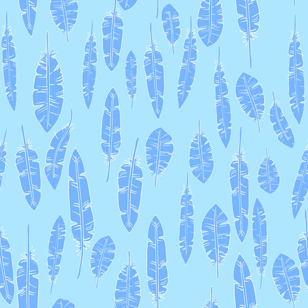 Seamless pattern with feathers. Hipster background in boho chic style.のイラスト素材