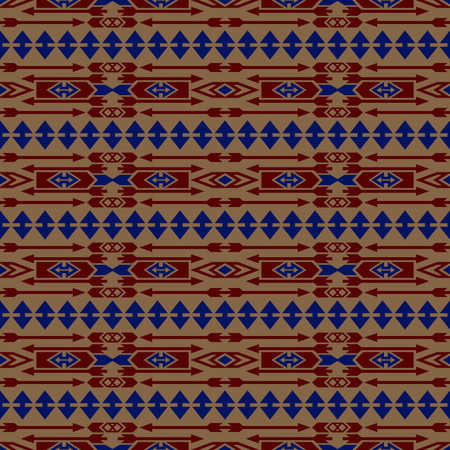 Boho chic seamless pattern with ethnic aztec ornament. Abstract wallpaper with the arrows.のイラスト素材