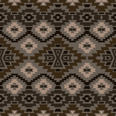 Seamless boho chic style pattern with tribal aztec motives. Abstract vector wallpaper in mexican folklore style.のイラスト素材