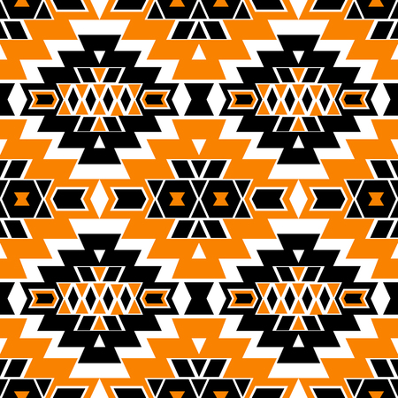 Abstract seamless boho pattern with tribal aztec elements. Vector wallpaper in mexican ethnic style.のイラスト素材