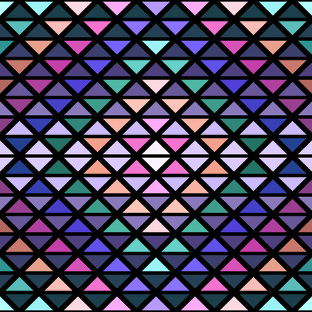 Gradient colored seamless geometric pattern of triangles. Abstract boho chic wallpaper with tribal...