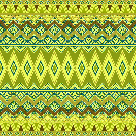 Vector seamless pattern in boho chic style. Hand drawn abstract wallpaper with ethnic aztec ornament.のイラスト素材