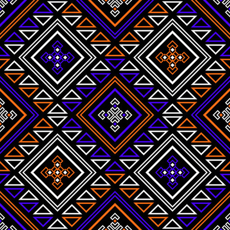 Vector seamless boho style pattern. Abstract wallpaper with ethnic aztec ornament.