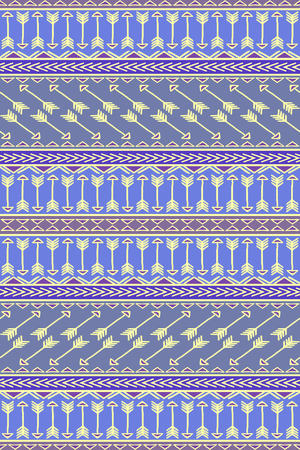 Seamless boho style  pattern with the arrows. Aztec print template for textile, wrapping, gift cards, phone covers etc.のイラスト素材