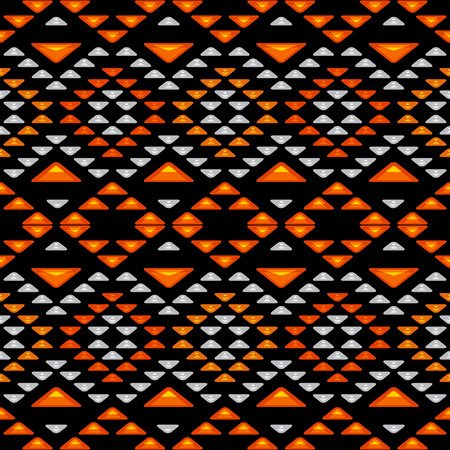 Abstract seamless pattern with ethnic aztec ornament. Boho chic style wallpaper. Gemstones imitation.のイラスト素材