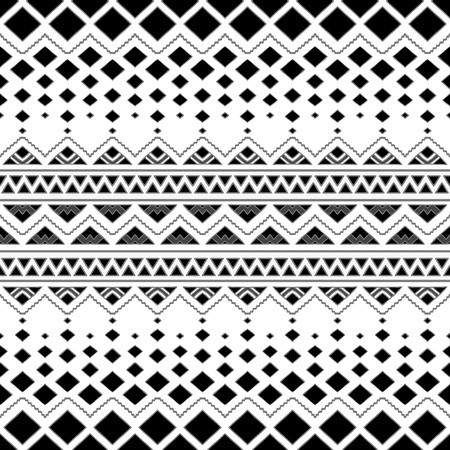 Seamless pattern with ethnic aztec motives. Tribal aztec print. Aztec design. Hand drawn abstract background with aztec ornament.のイラスト素材