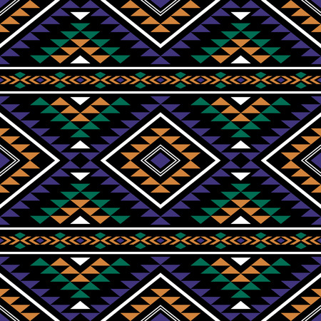 Vector seamless pattern with tribal aztec ornament. Abstract wallpaper in boho chic style.のイラスト素材