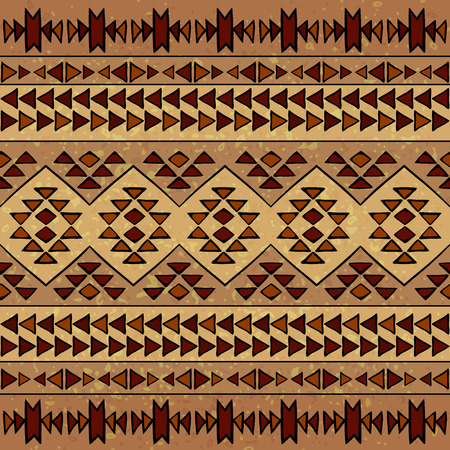 Abstract boho style seamless pattern. Hand drawn aztec wallpaper.のイラスト素材