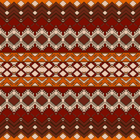Aztec seamless pattern. Hand drawn abstract wallpaper with ethnic aztec ornament. Aztec design. Aztec print template for fabric, paper, bags, phone covers, t-shirts etc.のイラスト素材