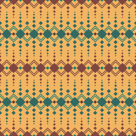 Seamless geometrical pattern with ethnic motives. Boho style abstract wallpaper.