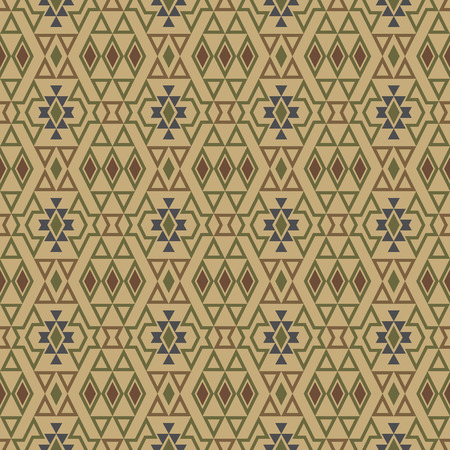 Seamless pattern with aztec stylized ornament. Abstract aztec background. Tribal aztec print. Boho design.のイラスト素材