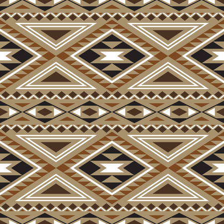 Aztec stylized vector background. Abstract seamless pattern with ethnic motives. Boho chic design.のイラスト素材