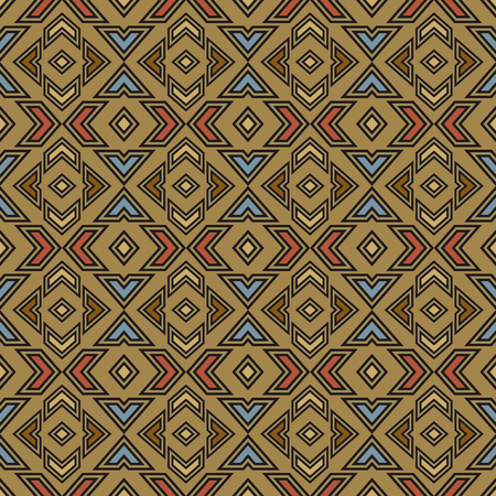 Ethnic seamless pattern. Boho chic design. Aztec stylized print. Tribal aztec ornament. Abstract background with ethnic motives. Aztec pattern.のイラスト素材