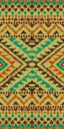 Seamless boho pattern with grunge effect. Aztec ethnic stylized abstract background. Carpet imitation. Vector illustration with folk motives.のイラスト素材