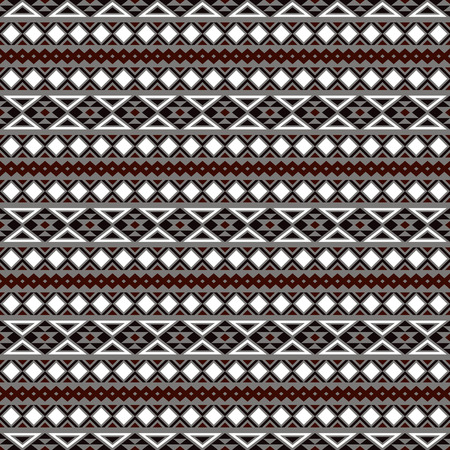 Seamless ethnic pattern. Aztec stylized print template for fabric, paper, wrapping, post cards, etc. Boho chic design.のイラスト素材