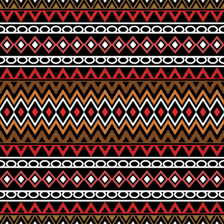 Aztec stylized vector background. Abstract seamless pattern with ethnic motives. Boho chic design. Summer fashion. Vector wallpaper. Tribal aztec ornament.のイラスト素材