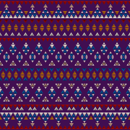 Aztec seamless pattern. Low poly triangular style. Boho design. Abstract wallpaper with ethnic ornament.のイラスト素材