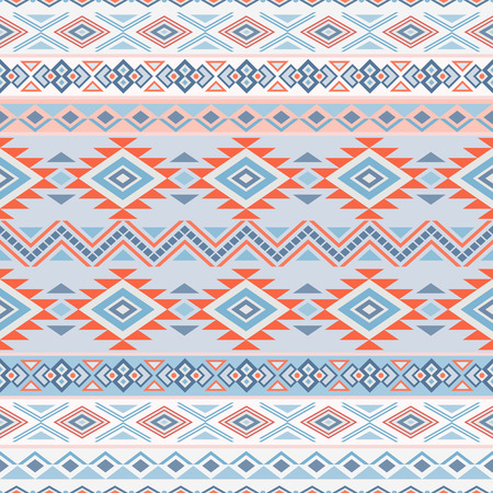 Abstract seamless pattern with ethnic aztec motives. Boho design. Tribal pattern. Folk stylized print template for paper and fabric. Summer fashion.のイラスト素材