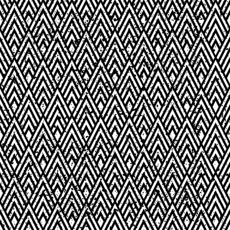 Art deco style seamless pattern with grunge effect. Geometrical print template for fabric and paper. Vintage abstract background.のイラスト素材