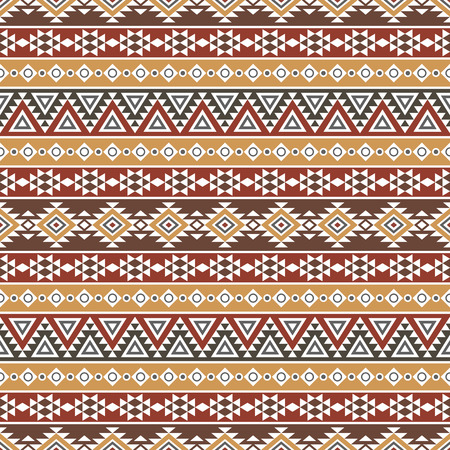 Seamless pattern with ethnic ornament. Aztec stylized print template for fabric and paper. Summer fashion. Tribal background.のイラスト素材
