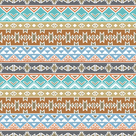 Hand drawn seamless pattern with tribal aztec motives.のイラスト素材