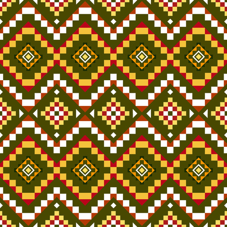 Abstract seamless pattern with ethnic aztec ornament. Boho design. Aztec pattern. Folk stylized print template for paper and fabric. Summer fashion.のイラスト素材