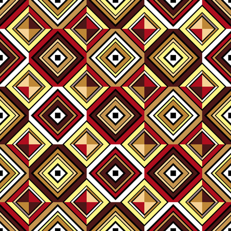 Colorful seamless pattern with simple geometrical ornament. Stylish print template for fabric and paper.のイラスト素材