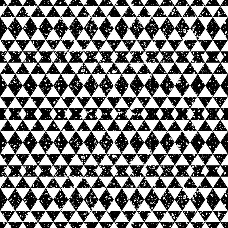 Abstract seamless pattern with ethnic aztec motives. Boho design. Tribal pattern with grunge effect. Folk stylized print template for textile and paper. Summer fashion. Shabby texture.のイラスト素材