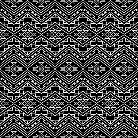 Hand drawn seamless pattern with tribal aztec motives.のイラスト素材