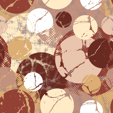 Vector seamless pattern in urban style. Graffiti stylized abstract wallpaper with grunge effect and geometrical ornament.のイラスト素材